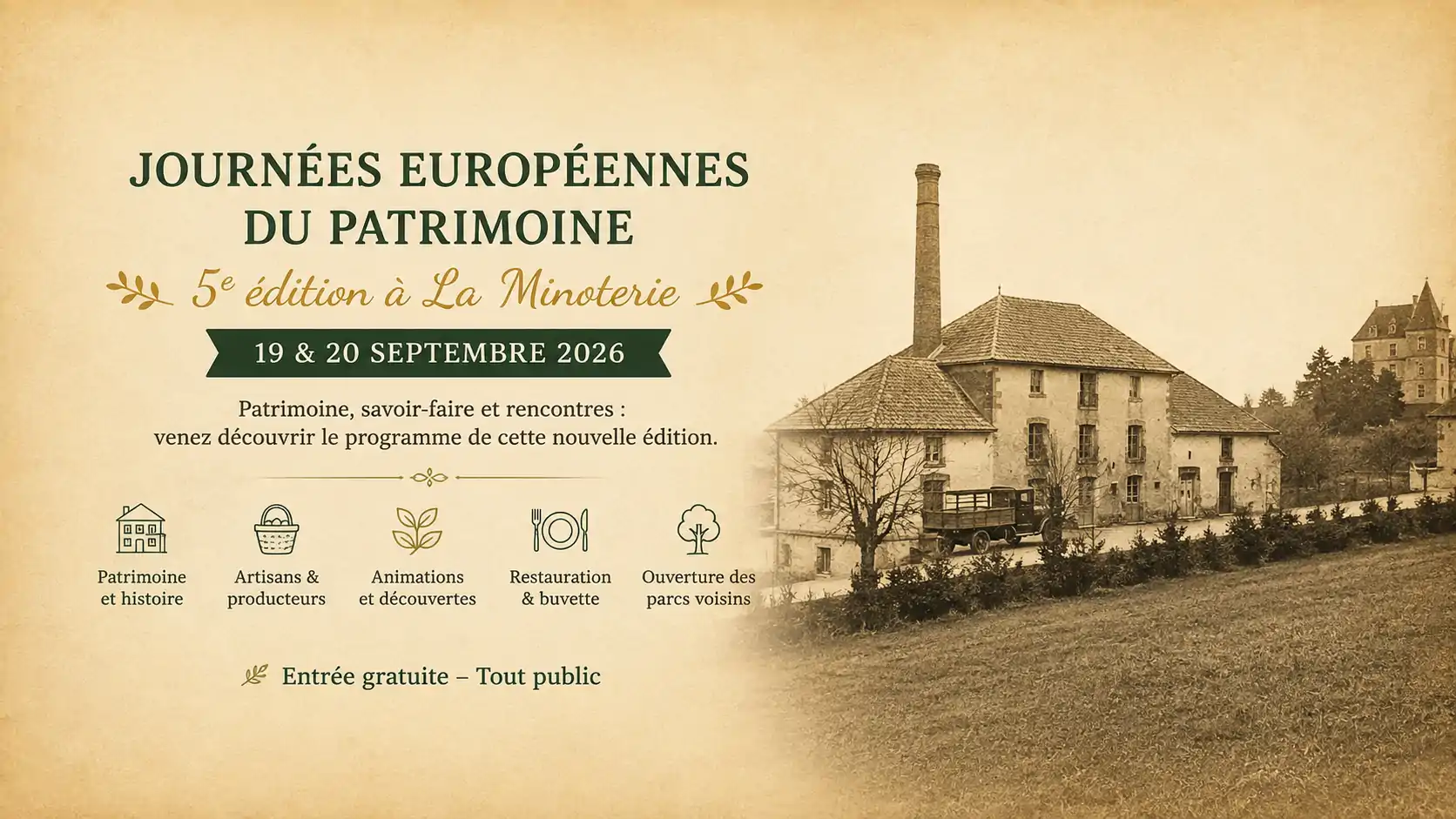 GiteLaMinoterie_Journées du Patrimoine 2026_Rocheservière_Vendée